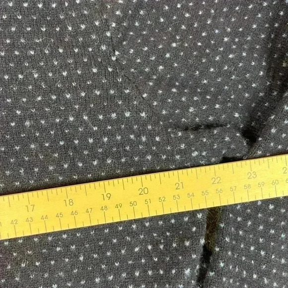 Vtg Scott & Charters 100% Lambswool 1/4 Zip Sweater Men's L Polka Dot Navy Blue - Picture 5 of 11